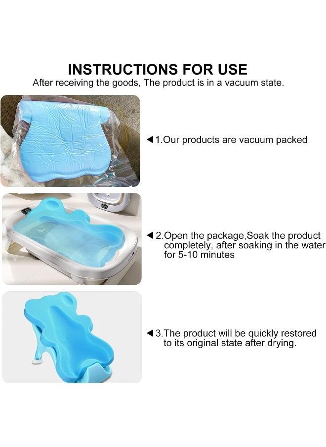 Hallo Soft Infant Bath Sponge Anti Bacterial and Skid Proof Baby Bath Mat Newborn Odor Free (Blue)