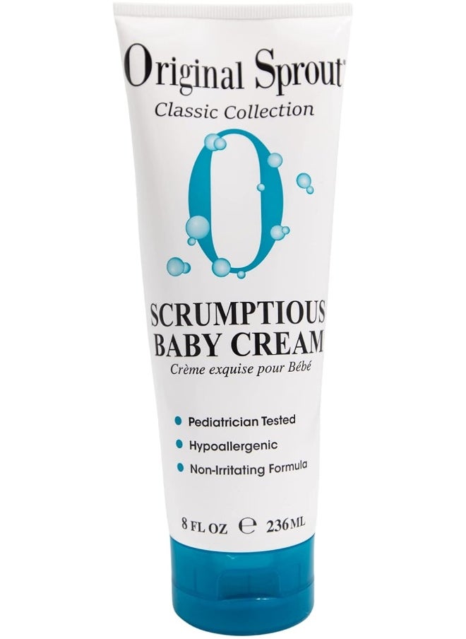 Original Sprout Scrumptious Baby Cream with Zinc for Babies Sensitive Skin, 8 oz. Bottle
