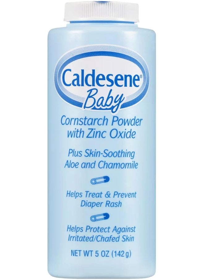 Caldesene Baby Cornstarch Powder With Zinc Oxide 5 oz (Pack of 4)
