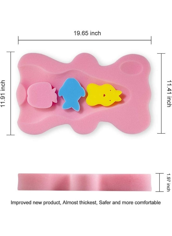 HALLO Soft Infant Bath Sponge Anti Bacterial And Skid Proof Baby Bath Mat Newborn Odor Free (Pink)