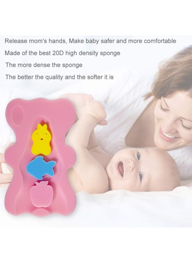HALLO Soft Infant Bath Sponge Anti Bacterial And Skid Proof Baby Bath Mat Newborn Odor Free (Pink)