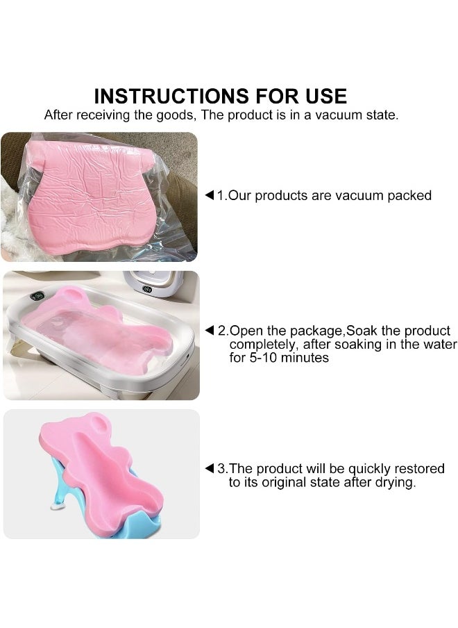 HALLO Soft Infant Bath Sponge Anti Bacterial And Skid Proof Baby Bath Mat Newborn Odor Free (Pink)