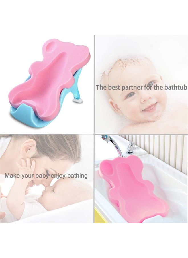 HALLO Soft Infant Bath Sponge Anti Bacterial And Skid Proof Baby Bath Mat Newborn Odor Free (Pink)