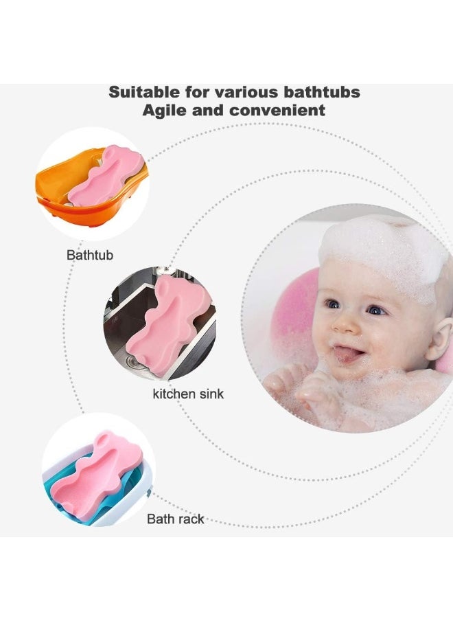 HALLO Soft Infant Bath Sponge Anti Bacterial And Skid Proof Baby Bath Mat Newborn Odor Free (Pink)