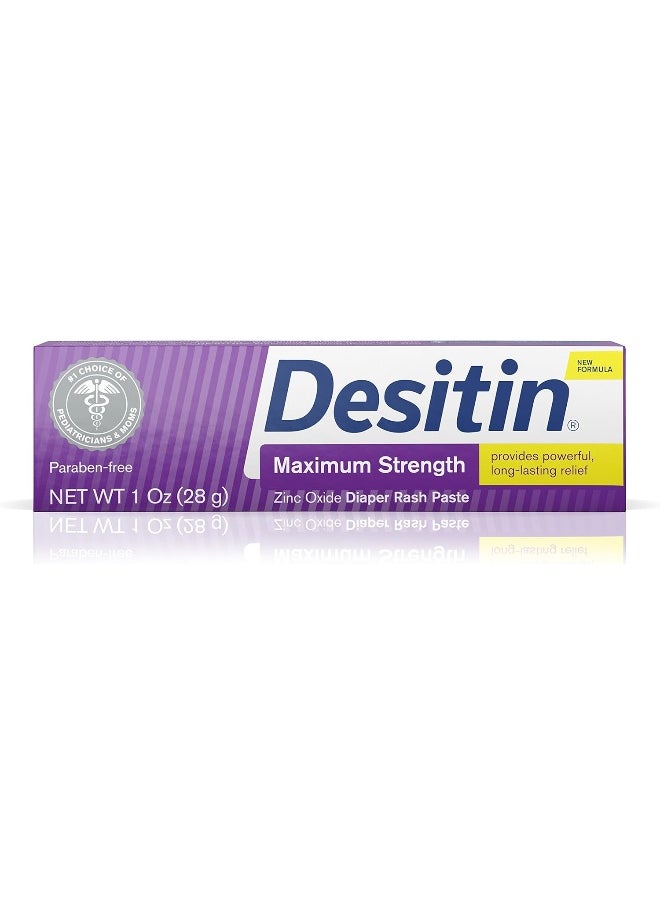 Desitin Maximum Strength Baby Diaper Rash Cream with 40% Zinc Oxide, Travel Size, 1 oz
