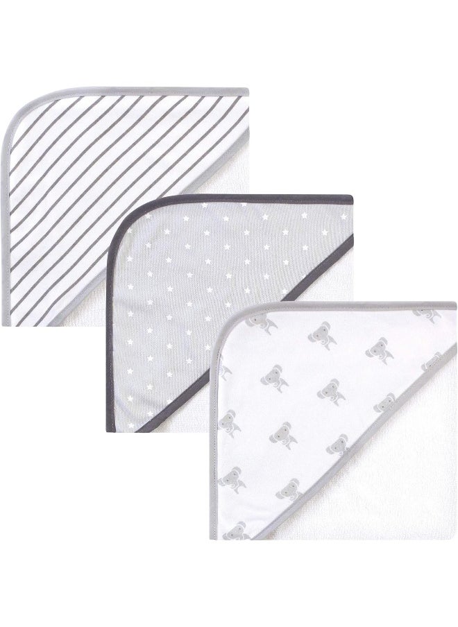 Hudson Baby Unisex Baby Cotton Rich Hooded Towels, Modern Elephant, One Size