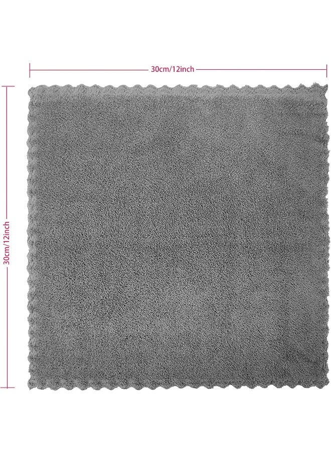 Kyapoo Jheppbay Baby Washcloths 12 Pack 12x12 Inches Microfiber Coral Fleece Extra Absorbent and Soft for Newborns, Infants and Toddlers-Grey