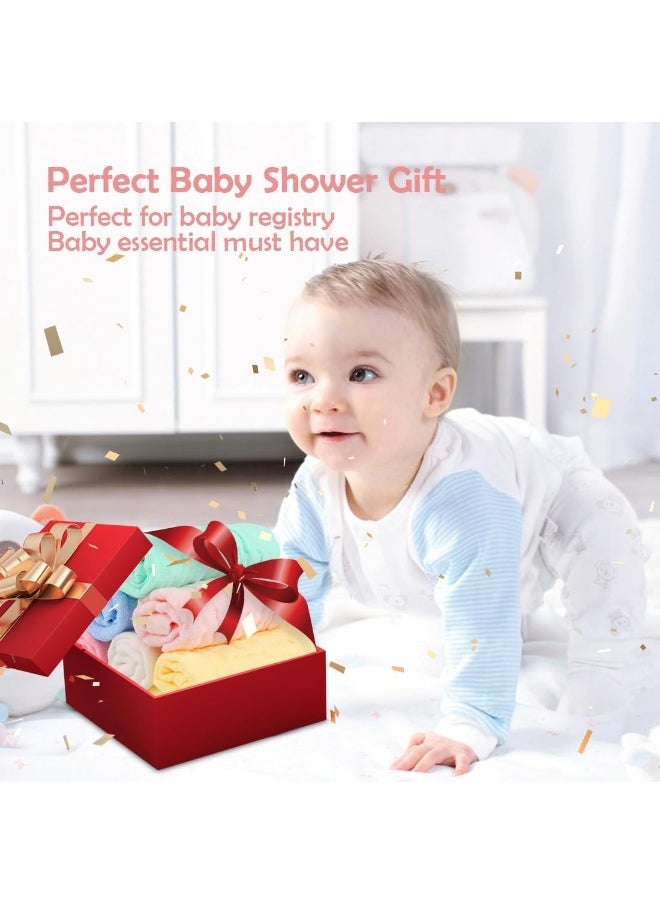 Orighty Muslin Baby Washcloths Pack of 6 - Soft Face Cloths for Newborn, Absorbent Baby Bath and Face Towels, 100% Cotton Baby Wipes, Burp Cloths, Feeding Towels for Babies and Infants - 10 x 10’’