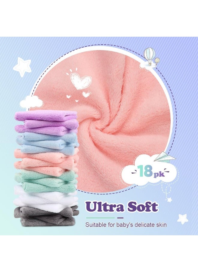 Orighty Baby Washcloths 18-Pack, Premium Microfiber Baby Bath Face Towels, Super Soft and Absorbent Baby Towels for Newborn, Infants and Toddlers, Natural Baby Wipes for Delicate Skin, 9x9 Inch