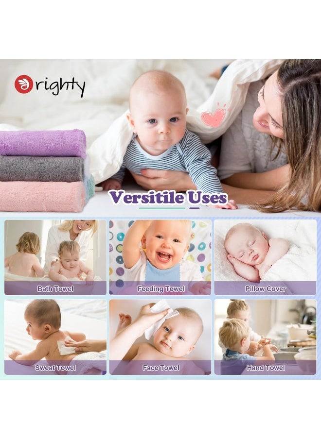 Orighty Baby Washcloths 18-Pack, Premium Microfiber Baby Bath Face Towels, Super Soft and Absorbent Baby Towels for Newborn, Infants and Toddlers, Natural Baby Wipes for Delicate Skin, 9x9 Inch