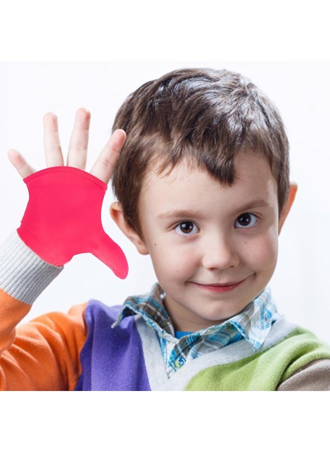 Yxmeiguo 4pcs Thumb Sucking Guard Gloves Kids Anti Thumb Sucking Glove Chewy Compression Thumb Sucking Stop Nail Biting Finger Biting Glove for Kids Thumb Guard for Ages 5-12