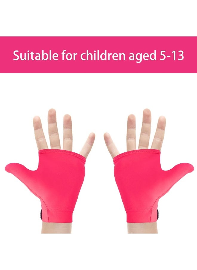 Yxmeiguo 4pcs Thumb Sucking Guard Gloves Kids Anti Thumb Sucking Glove Chewy Compression Thumb Sucking Stop Nail Biting Finger Biting Glove for Kids Thumb Guard for Ages 5-12