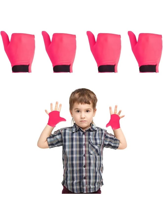 Yxmeiguo 4pcs Thumb Sucking Guard Gloves Kids Anti Thumb Sucking Glove Chewy Compression Thumb Sucking Stop Nail Biting Finger Biting Glove for Kids Thumb Guard for Ages 5-12