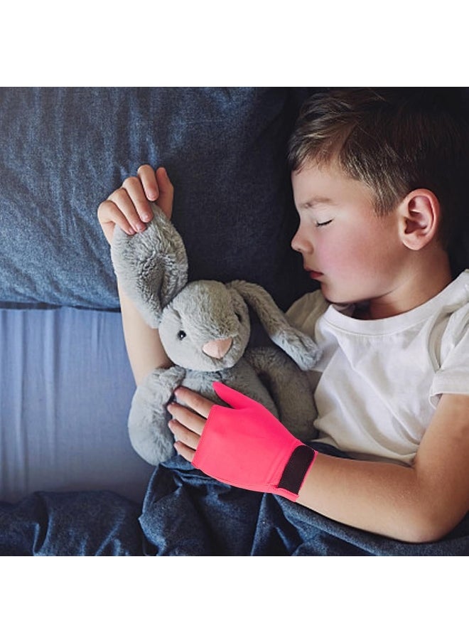 Yxmeiguo 4pcs Thumb Sucking Guard Gloves Kids Anti Thumb Sucking Glove Chewy Compression Thumb Sucking Stop Nail Biting Finger Biting Glove for Kids Thumb Guard for Ages 5-12