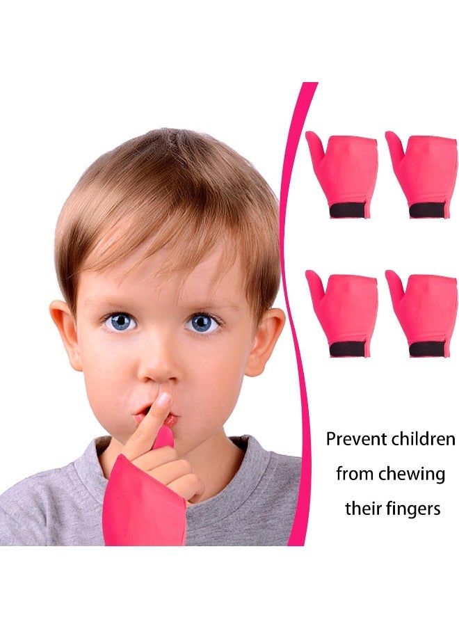 Yxmeiguo 4pcs Thumb Sucking Guard Gloves Kids Anti Thumb Sucking Glove Chewy Compression Thumb Sucking Stop Nail Biting Finger Biting Glove for Kids Thumb Guard for Ages 5-12