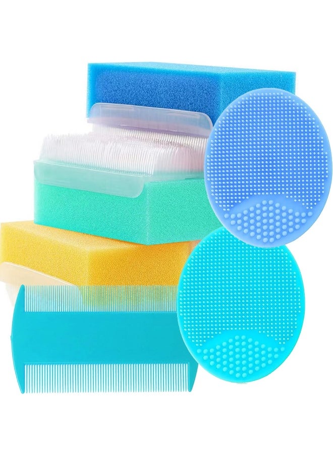 MR LION Baby Bath Sponges for Newborns - Baby Cradle Cap Brush - Cradle Cap Comb for Babies