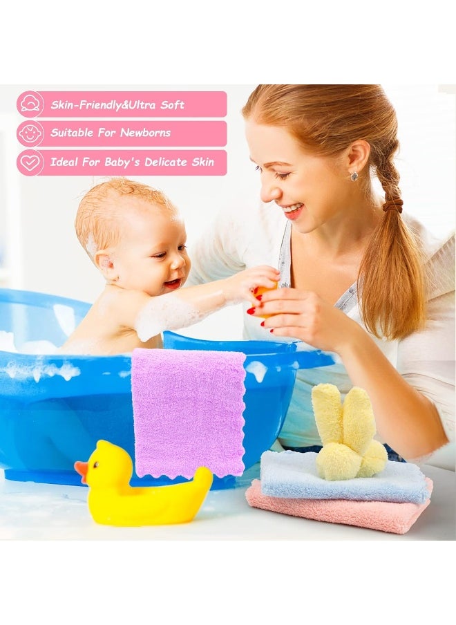 Orighty Baby Washcloths 24-Pack (7''x9''), Microfiber Coral Fleece Baby Towels, Super Soft and Absorbent Wash Cloths for Newborns, Infants and Toddlers, Gentle on Delicate Skin for Face Hands and Body