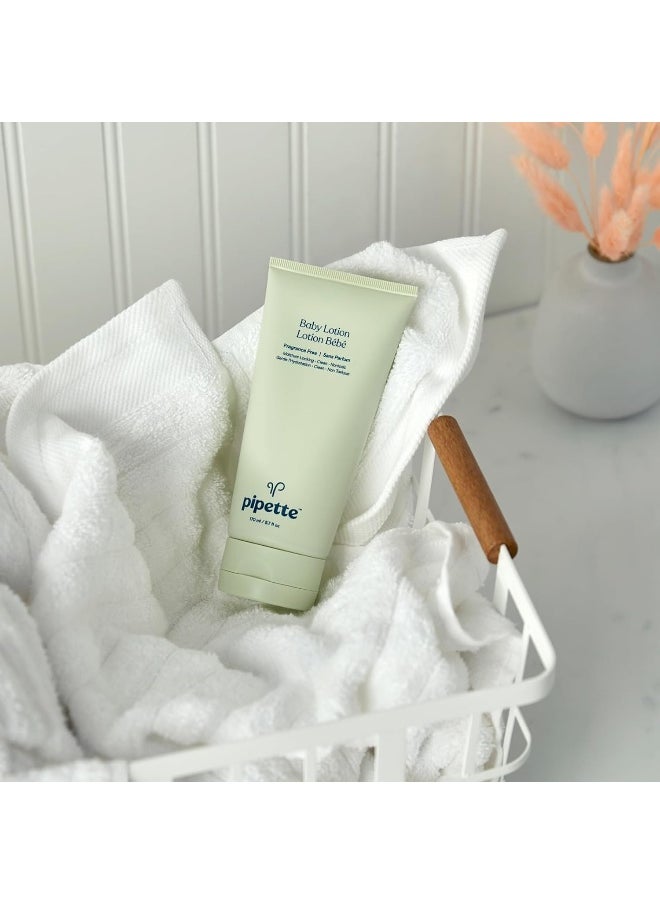 Pipette Baby Lotion - Fragrance Free, Hydrates & Nourishes Sensitive Skin, Baby Essentials for Newborn, Renewable Plant-Derived Squalane, 5.7 fl oz