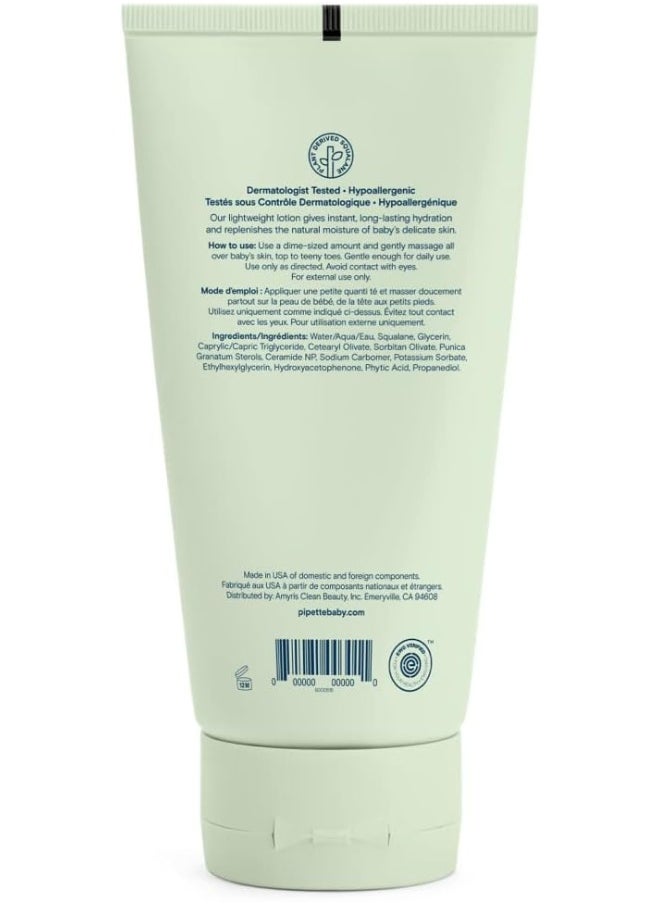 Pipette Baby Lotion - Fragrance Free, Hydrates & Nourishes Sensitive Skin, Baby Essentials for Newborn, Renewable Plant-Derived Squalane, 5.7 fl oz