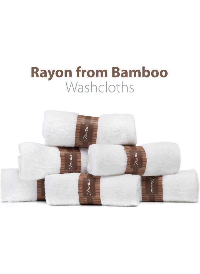 MINIBOO Premium Baby Washcloths - Extra Soft and Absorbent Newborn Bath Face Towel - Bamboo Washcloths for Sensitive Skin - Natural Reusable Baby Wipes - Suitable for Baby Gifts