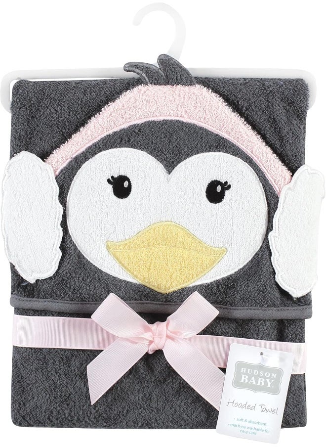 Hudson Baby ANIMAL HOODED TOWEL (WOVEN TERRY) PENGUIN