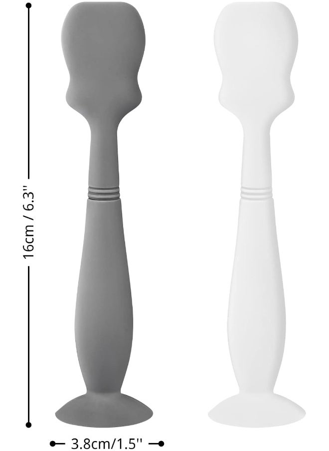 Nearbyme 2 Pack Baby Diaper Cream Brush, Diaper Cream Spatula Applicator Silicone Baby Butt Paste Spatula for Babies, Newborn (Gray, White)