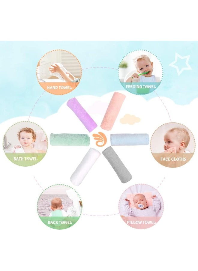 Orighty Baby Wash Cloths Pack of 50, Microfibre Coral Fleece Baby Face Towels, Soft and Absorbent Washcloths for Newborns, Gentle on Sensitive Skin for Face, Hands and Body, 7 x 9 Inches
