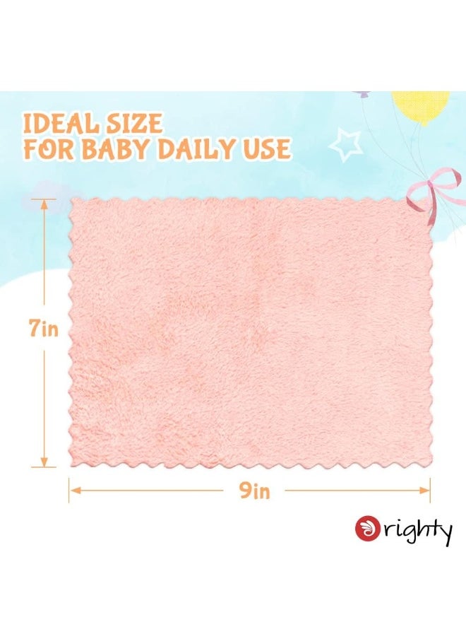 Orighty Baby Wash Cloths Pack of 50, Microfibre Coral Fleece Baby Face Towels, Soft and Absorbent Washcloths for Newborns, Gentle on Sensitive Skin for Face, Hands and Body, 7 x 9 Inches