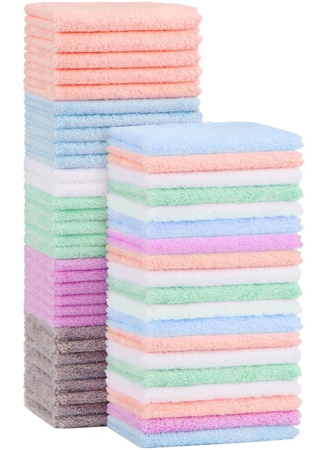 Orighty Baby Wash Cloths Pack of 50, Microfibre Coral Fleece Baby Face Towels, Soft and Absorbent Washcloths for Newborns, Gentle on Sensitive Skin for Face, Hands and Body, 7 x 9 Inches