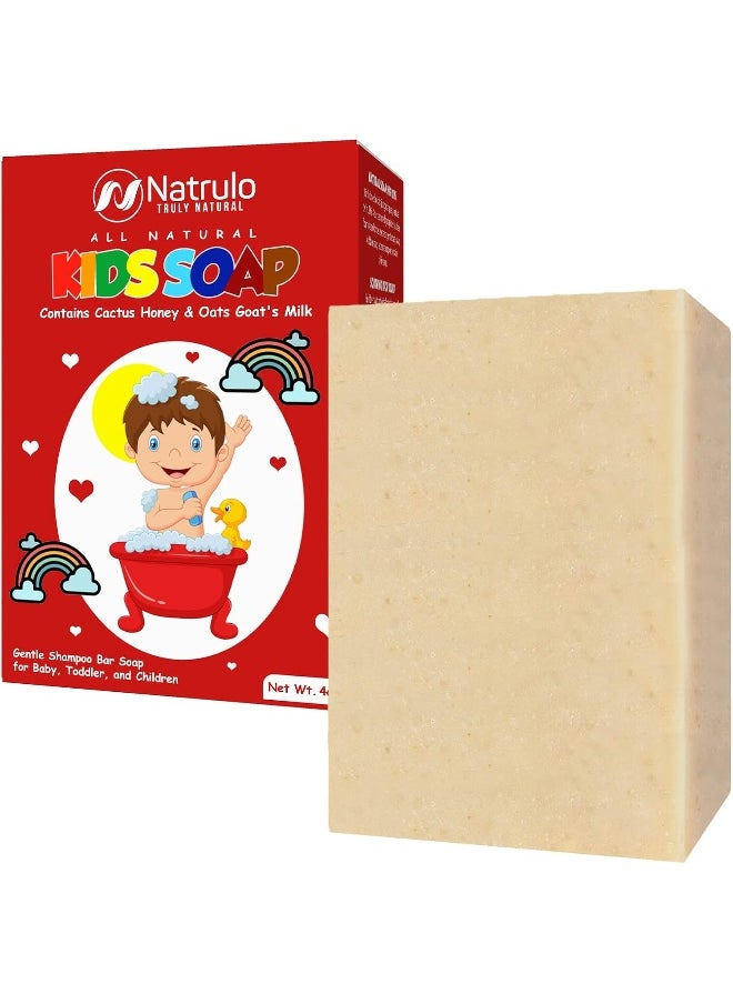 Natrulo Cactus Honey & Oats Goats Milk Kids Soap, 4oz Wash Bar – Natural Oatmeal Soaps for Kids