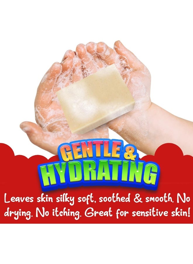 Natrulo Cactus Honey & Oats Goats Milk Kids Soap, 4oz Wash Bar – Natural Oatmeal Soaps for Kids