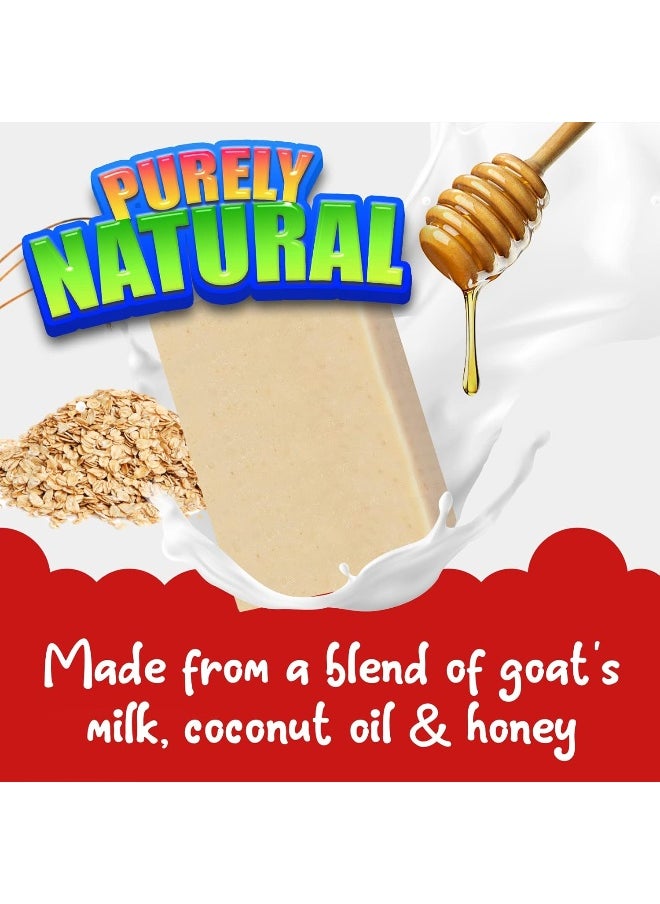 Natrulo Cactus Honey & Oats Goats Milk Kids Soap, 4oz Wash Bar – Natural Oatmeal Soaps for Kids