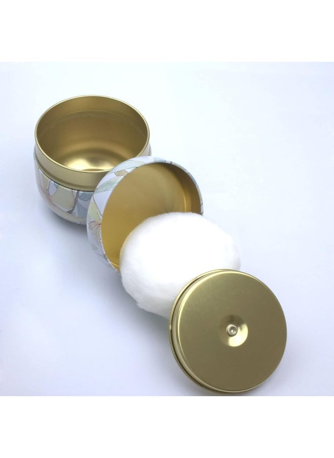Topwon Powder Case with Powder Puff for Body Powder Container Dusting Powder Case for Baby&Mom (Gloden Flower)