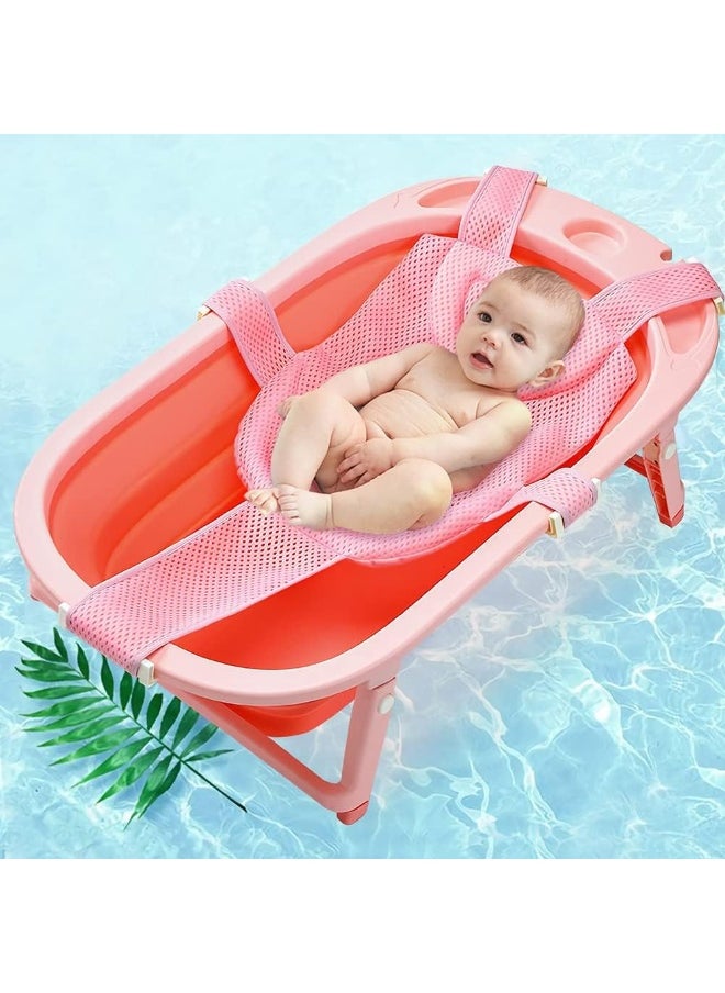PENINSULA LOVE Baby Bath Seat Support Net Newborn Bath Cushion Pad Anti-Slip Infant Bathtub Sling Shower Mesh Mat Soft Bath Net Bath Pillow Adjustable Shower Pad for 0-18 Months