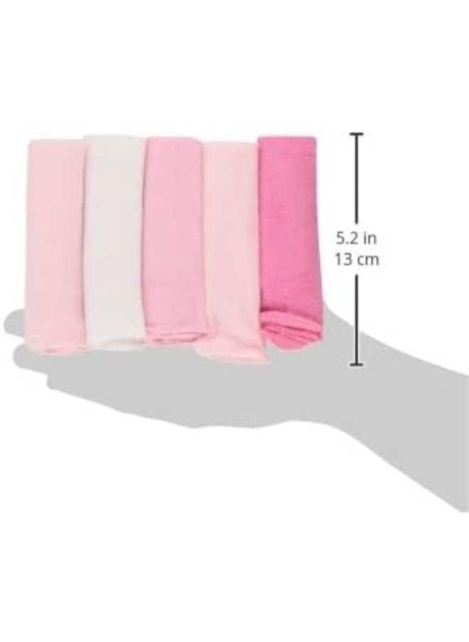 Spasilk Washcloth Wipes Set for Newborn Boys and Girls, Soft Terry Washcloth Set, Pack of 20, Pink