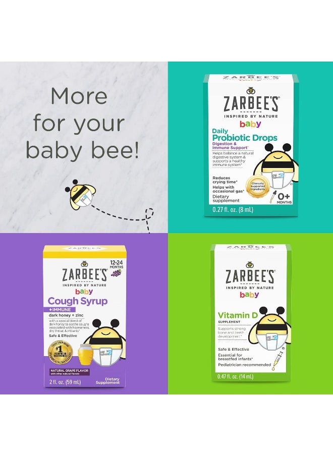 Zarbee's Baby Massage Oil, Calming and Soothing with Lavender and Chamomile to Help Sleep, 4oz Bottle