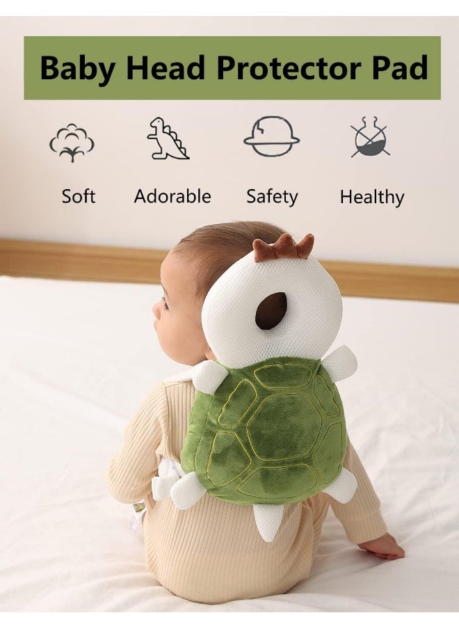 JunNeng Toddler Baby Head Protector Pad Safety Cushion with Knee Pads & Anti-Slip Sock, Turtle