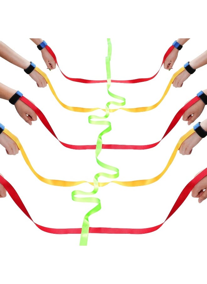 Kajaia Children Safety Walking Rope with 14 Handles Colorful Walking Rope Adjustable Outdoor Safety Rope for Preschool Nursery Daycare Kindergarten School Kids Teachers