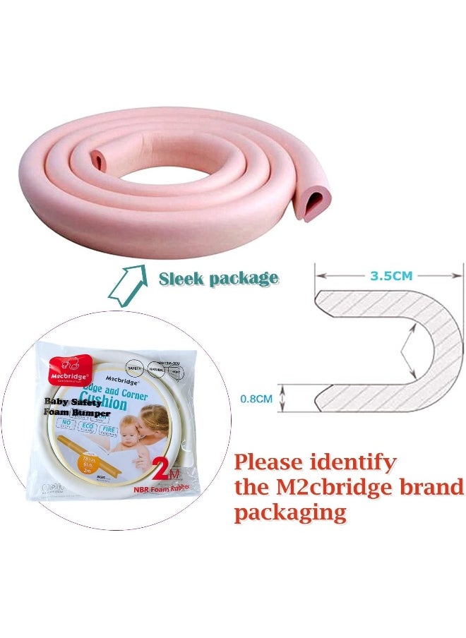 M2cbridge U Shape Extra Thick Furniture Table Edge Protectors Foam Baby Safety Bumper Guard 6.5 Ft (Pink)