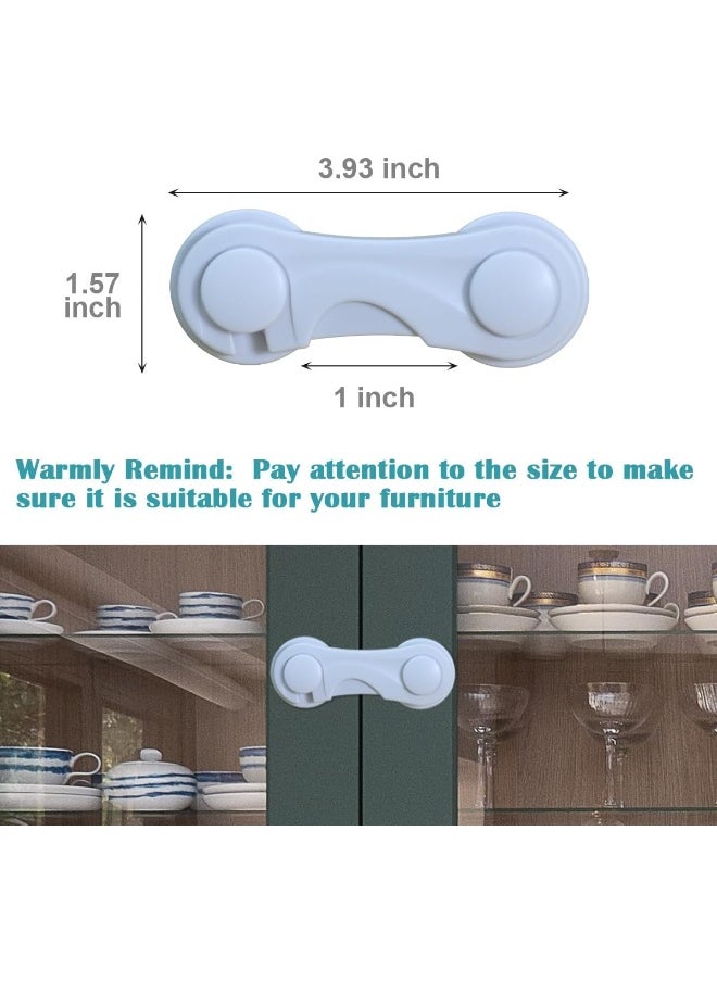Cabinet Door Locks for Baby Proof and Child Safety, Pack Cabinet Locks with Adhesive for Drawer Cupboards Fridge Oven Closet and Pantry, Childproof Door Latch for Toddler and Infant (White 10PCS)