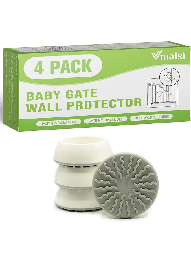 4 Pack Baby Gates Wall Cups, Safety Wall Bumpers Guard Fit for Bottom of Gates, Doorway, Stairs, Baseboard, Work with Dog Pet Child Kid Pressure Mounted Gates