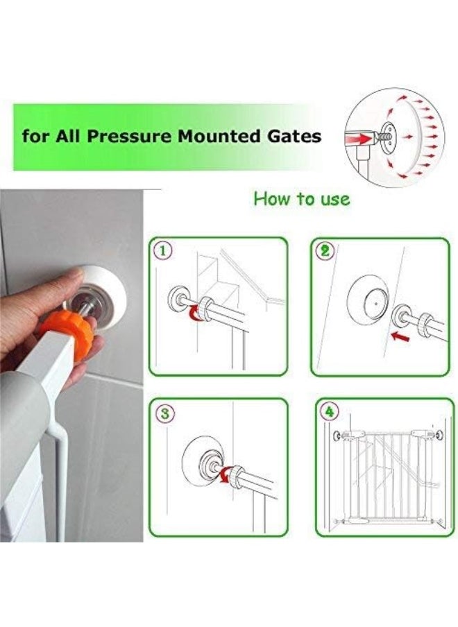 4 Pack Baby Gates Wall Cups, Safety Wall Bumpers Guard Fit for Bottom of Gates, Doorway, Stairs, Baseboard, Work with Dog Pet Child Kid Pressure Mounted Gates