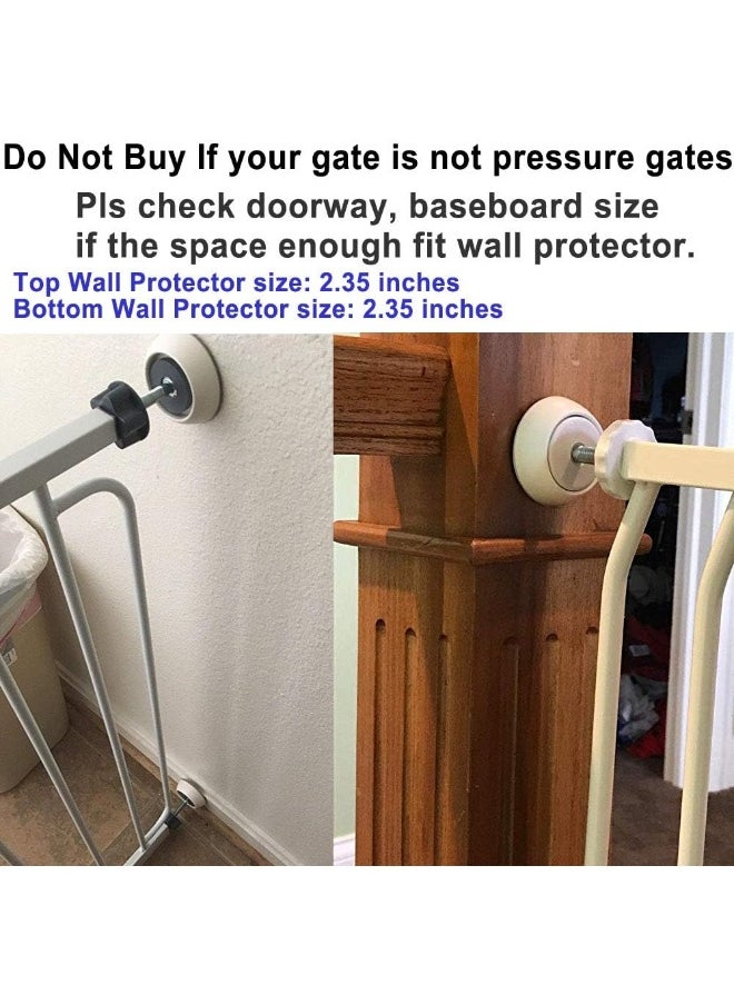 4 Pack Baby Gates Wall Cups, Safety Wall Bumpers Guard Fit for Bottom of Gates, Doorway, Stairs, Baseboard, Work with Dog Pet Child Kid Pressure Mounted Gates