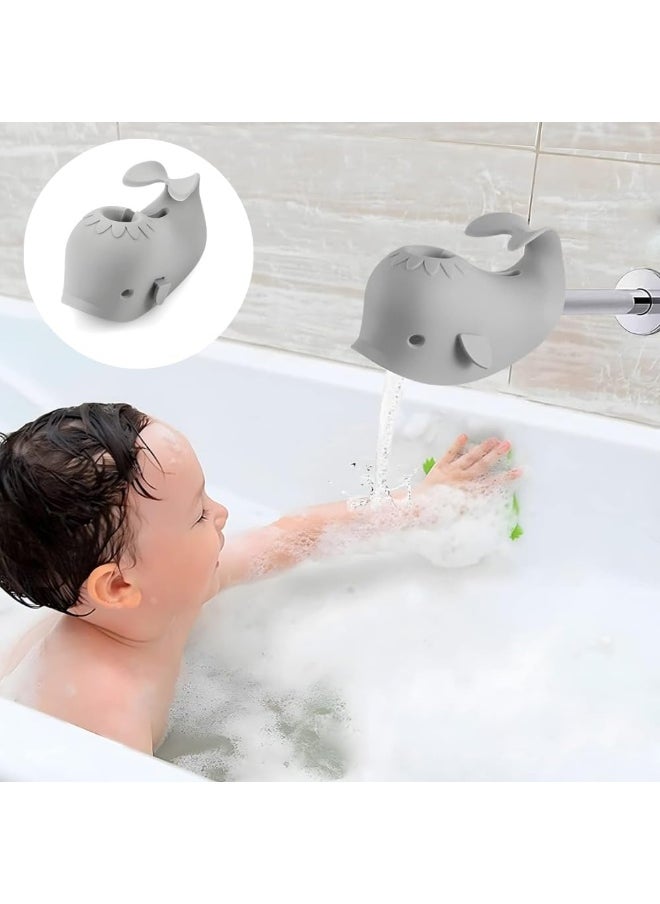 PandaEar Children's Water Tap Extension, Water Tap Attachment, Hand Wash for Babies, Toddlers & Children, Whale, Grey