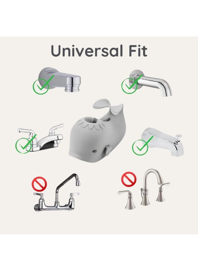 PandaEar Children's Water Tap Extension, Water Tap Attachment, Hand Wash for Babies, Toddlers & Children, Whale, Grey