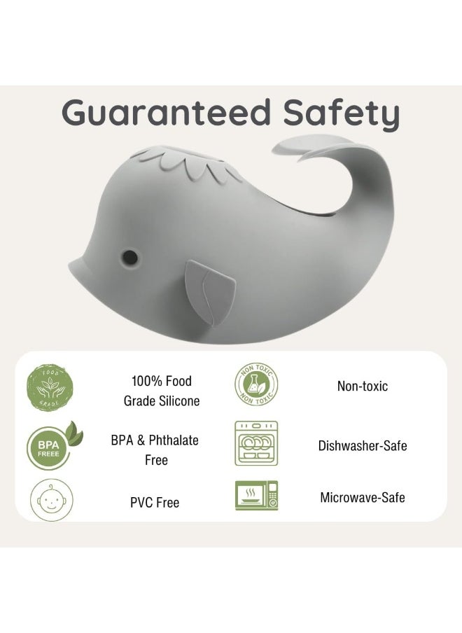 PandaEar Children's Water Tap Extension, Water Tap Attachment, Hand Wash for Babies, Toddlers & Children, Whale, Grey