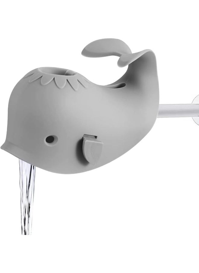 PandaEar Children's Water Tap Extension, Water Tap Attachment, Hand Wash for Babies, Toddlers & Children, Whale, Grey
