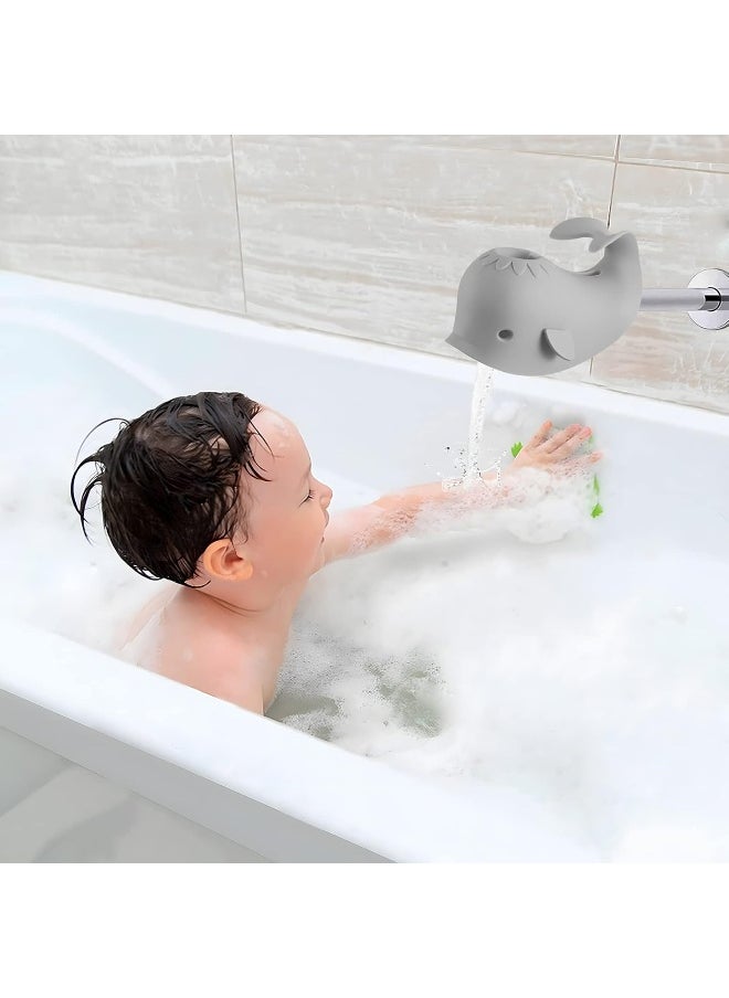 PandaEar Children's Water Tap Extension, Water Tap Attachment, Hand Wash for Babies, Toddlers & Children, Whale, Grey