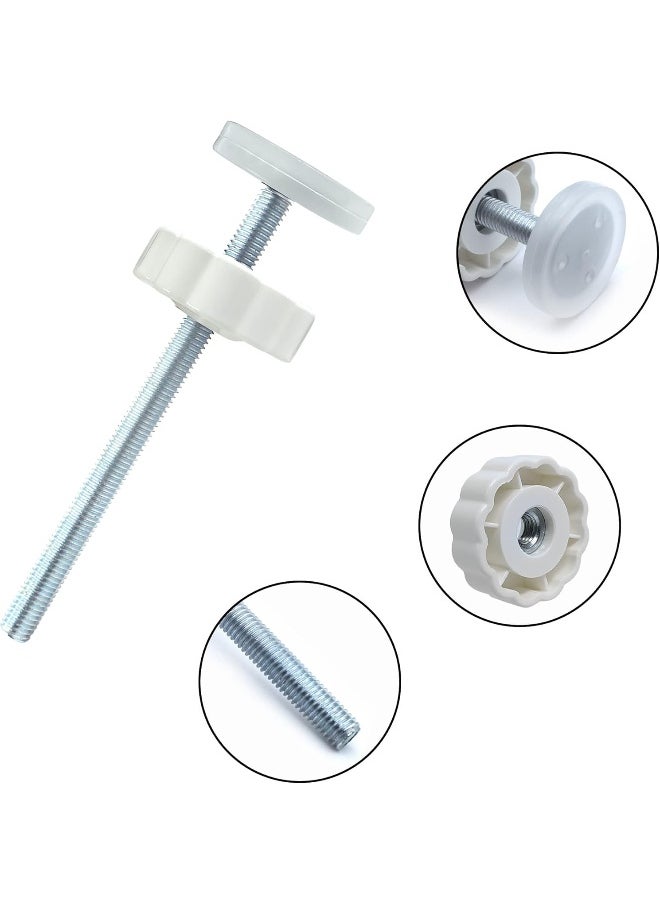 vmaisi Baby Gate Extender Extension-4 Pack Baby and Pet Safety Stair Gate Threaded Spindle Rods Replacement Parts Bundle with Wall Protector (Round-White-4 Pack)
