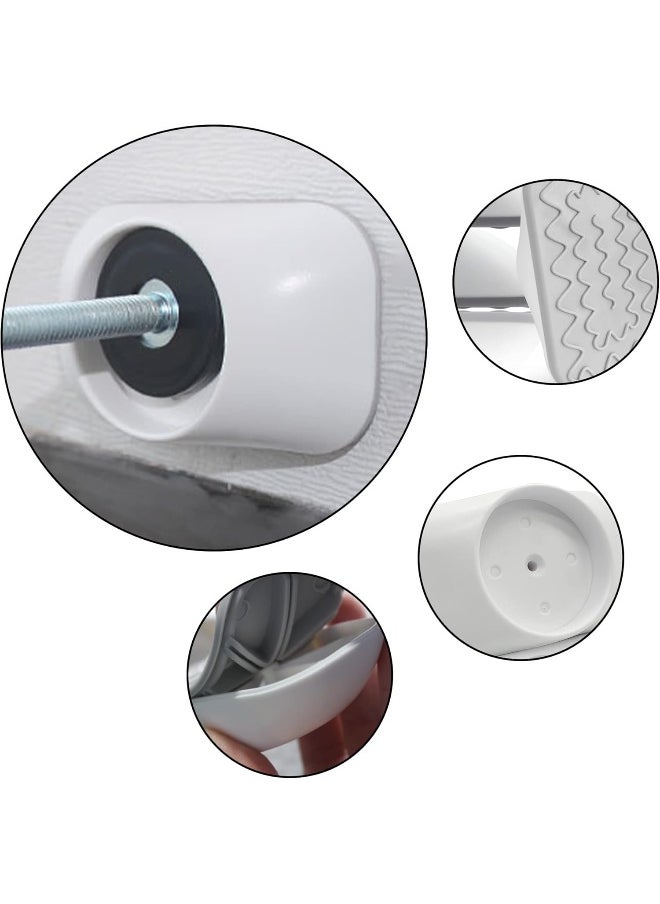 vmaisi Baby Gate Extender Extension-4 Pack Baby and Pet Safety Stair Gate Threaded Spindle Rods Replacement Parts Bundle with Wall Protector (Round-White-4 Pack)